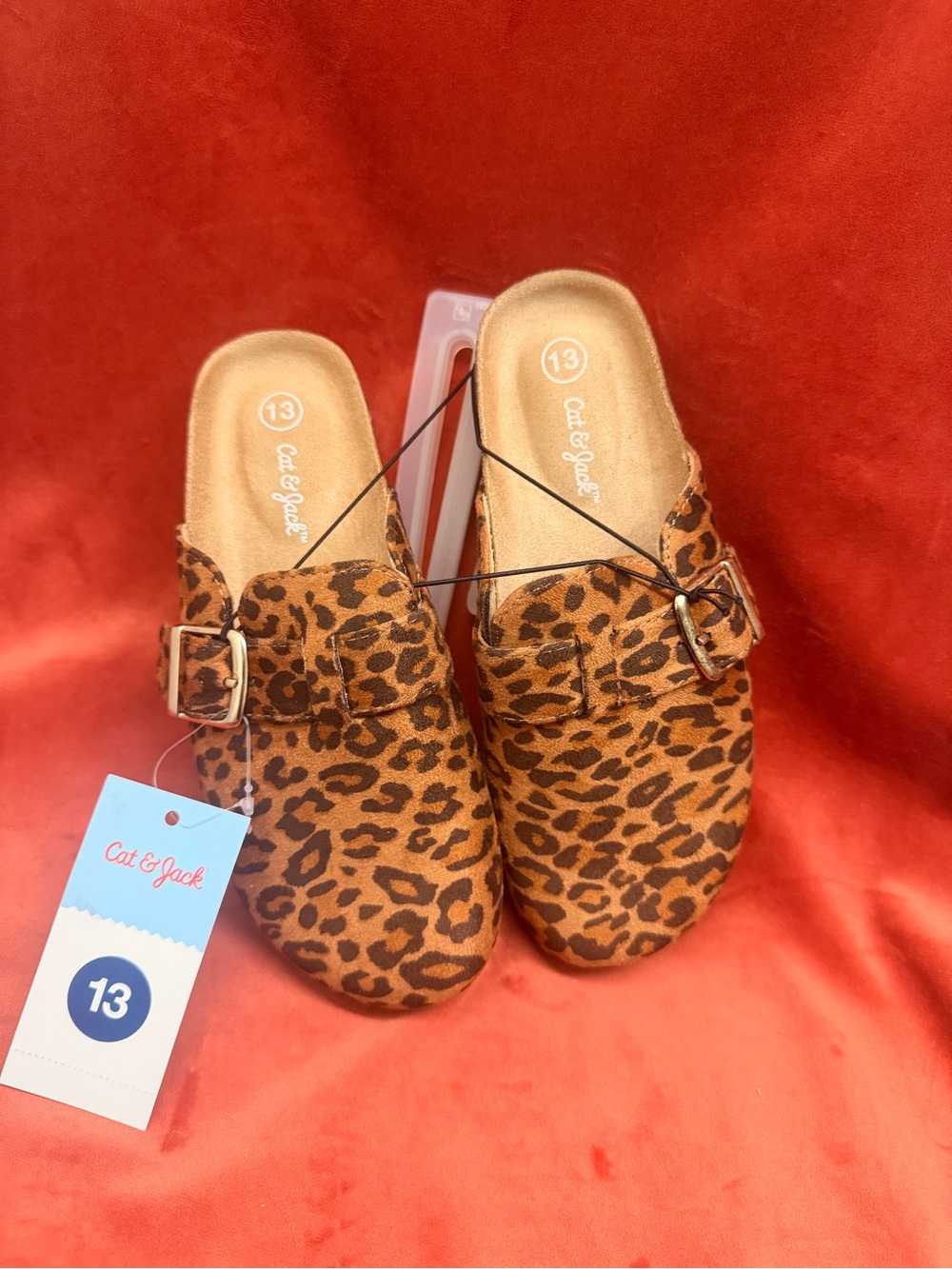 Cat & Jack Leopard Print Slip-On Mules - Brown